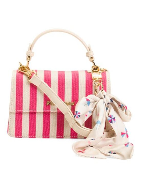 Betsey Johnson Handbags - BETSEY JOHNSON Jules Striped Crossbody With Beach Ball Scarf